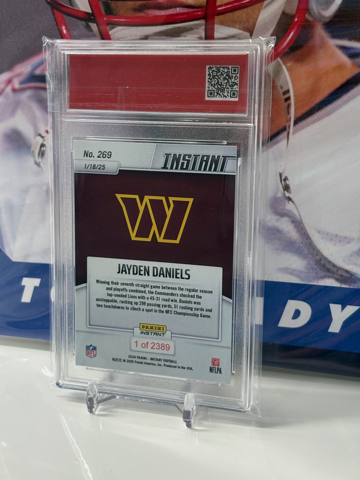 ling2024 Panini Instant NFL #269 Jayden Daniels Keeps Commanders Rol T.C.T. Graded Gem Mint 10 Rookie Card