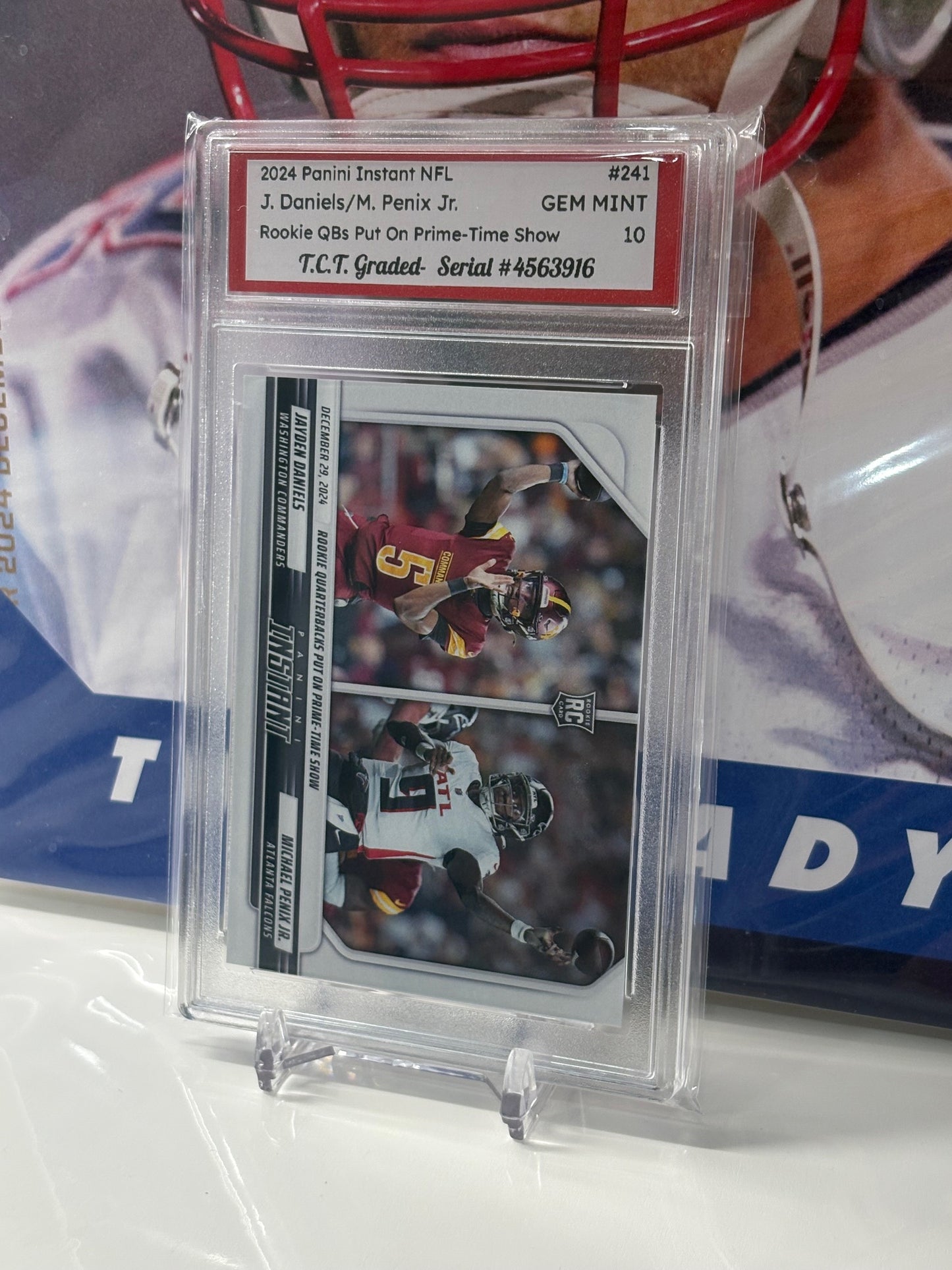 2024 Panini Instant NFL #241 Jayden Daniels/Michael Penix Jr.  Rookie QBs Put On Prime Time Show