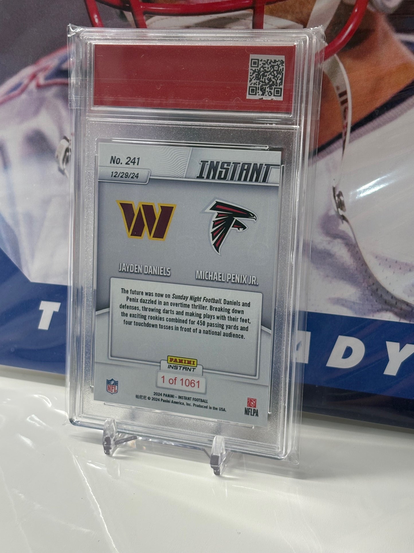 2024 Panini Instant NFL #241 Jayden Daniels/Michael Penix Jr.  Rookie QBs Put On Prime Time Show