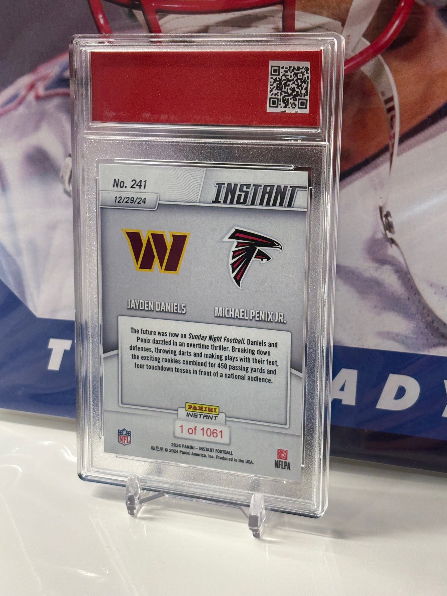 2024 Panini Instant NFL #241 Jayden Daniels/Michael Penix Jr.  Rookie QBs Put On Prime Time Show