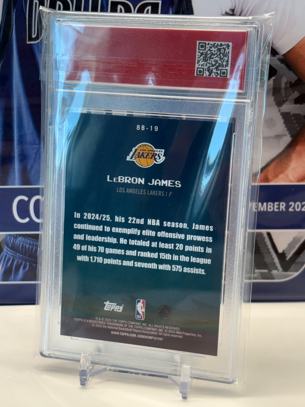LeBron James 2025 Topps NBA 8-Bit Ballers #8B-19 T.C.T. Graded(TM) Gem Mint 10 Card stand included
