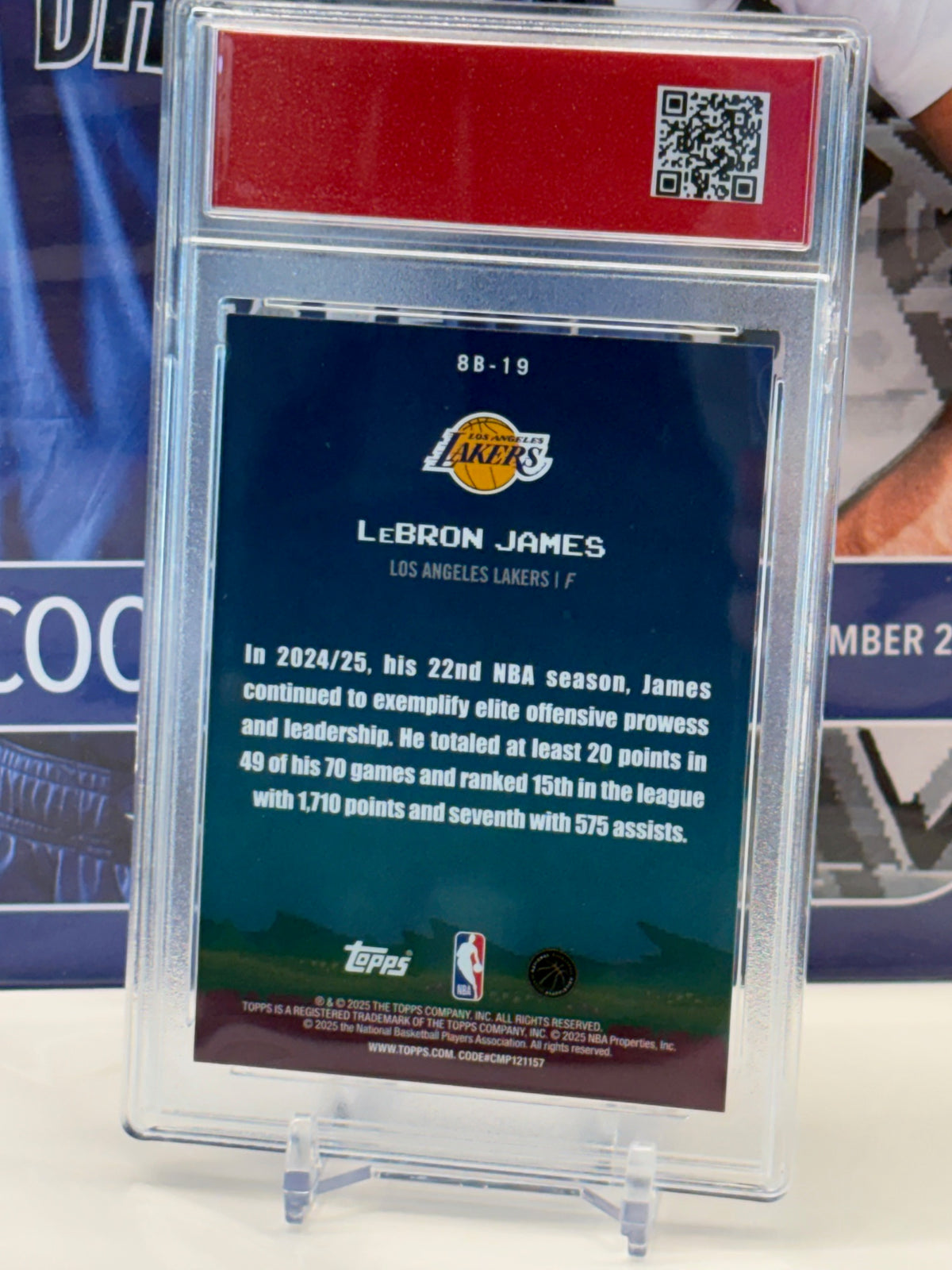 LeBron James 2025 Topps NBA 8-Bit Ballers #8B-19 T.C.T. Graded(TM) Gem Mint 10 Card stand included