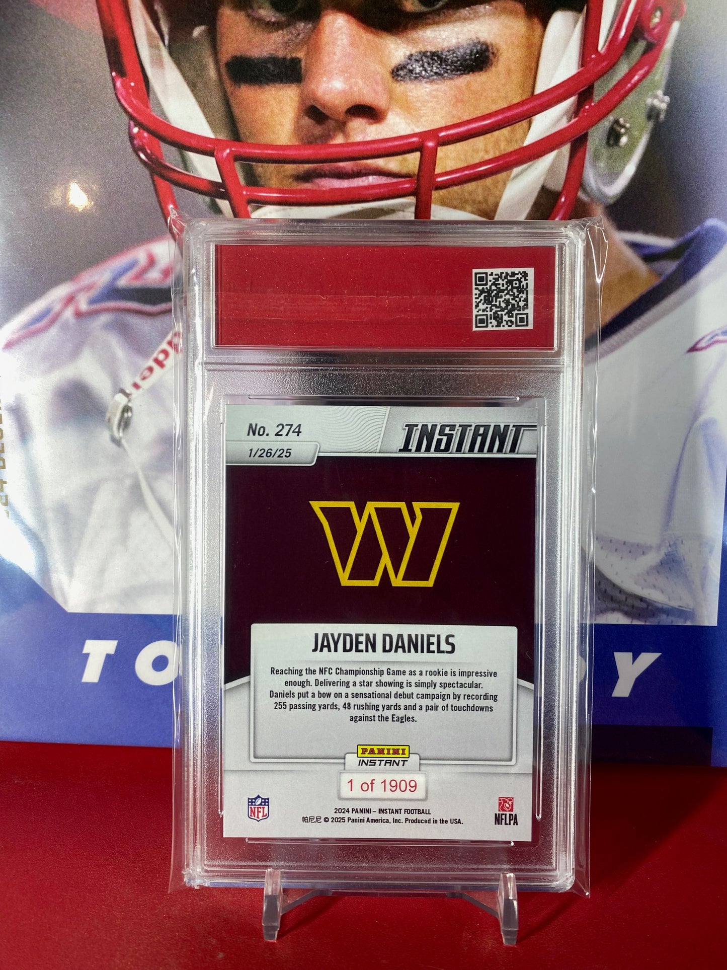 2024 Panini Instant NFL #274 Jayden Daniels Rookie Card Shines In NFC Championship Game T.C.T. Graded Gem Mint 10 Rookie Card