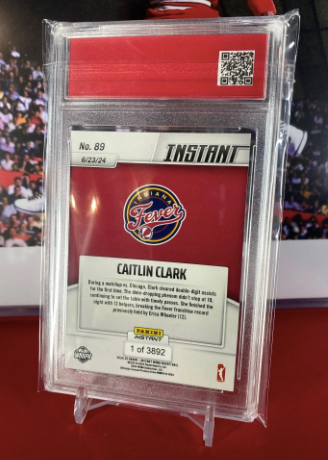 2024 Panini Instant #89 Caitlin Clark Rookie Card Fever Record 13 Assists T.C.T. Graded GEM MINT 10